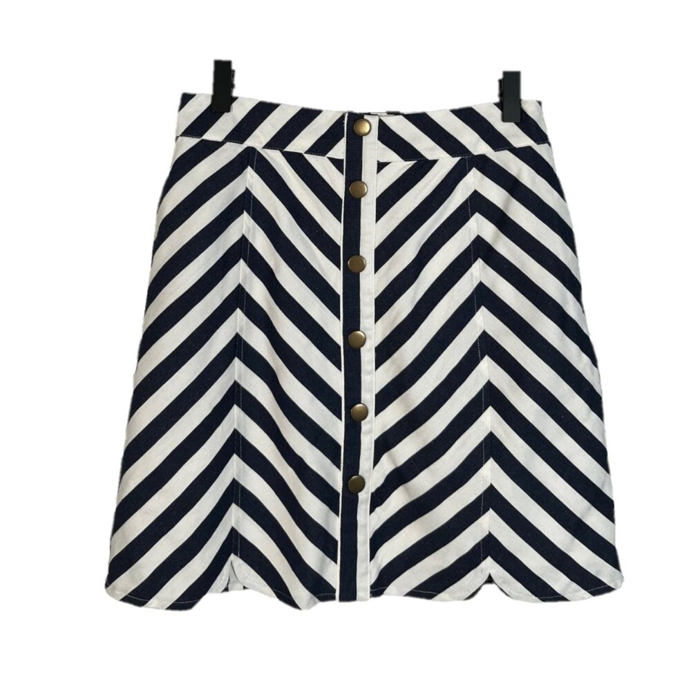 Anthropologie Isla Maude Striped Mini Skirt Size Small